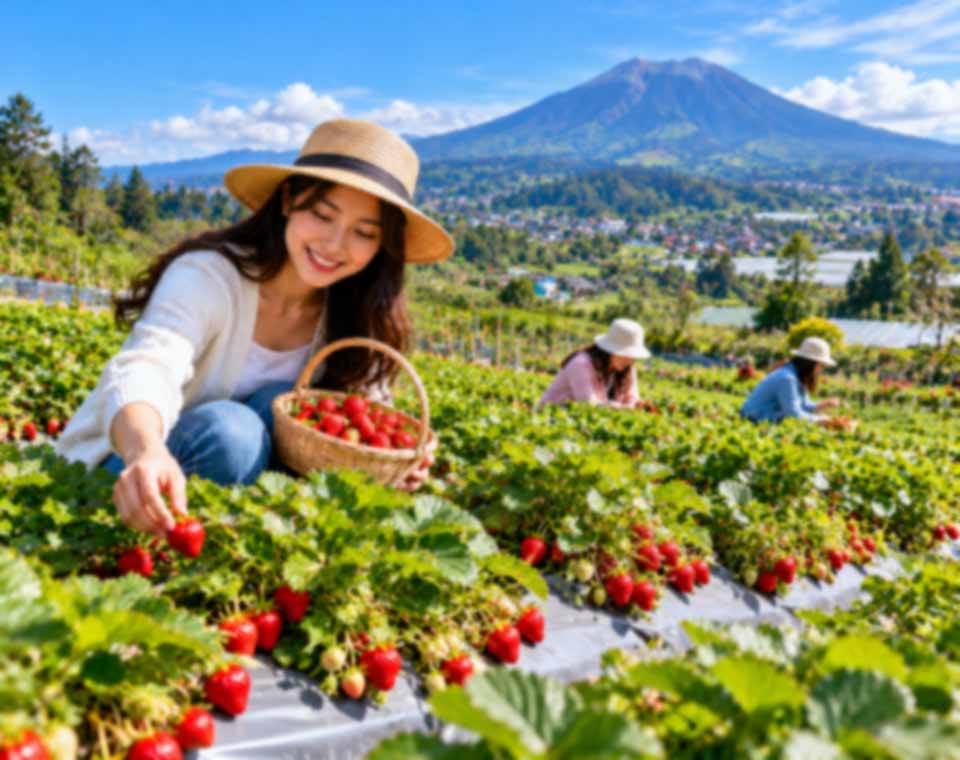 Petik Srtrawberry di Berastagi